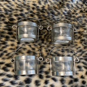 🆕4 Industrial Metal And Glass Tea Light Holders